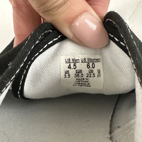 VANS Off The Wall Black Low Canvas Skate Shoes Sneakers Mens 5.5 Women’s 6 TB4R - Picture 5 of 6